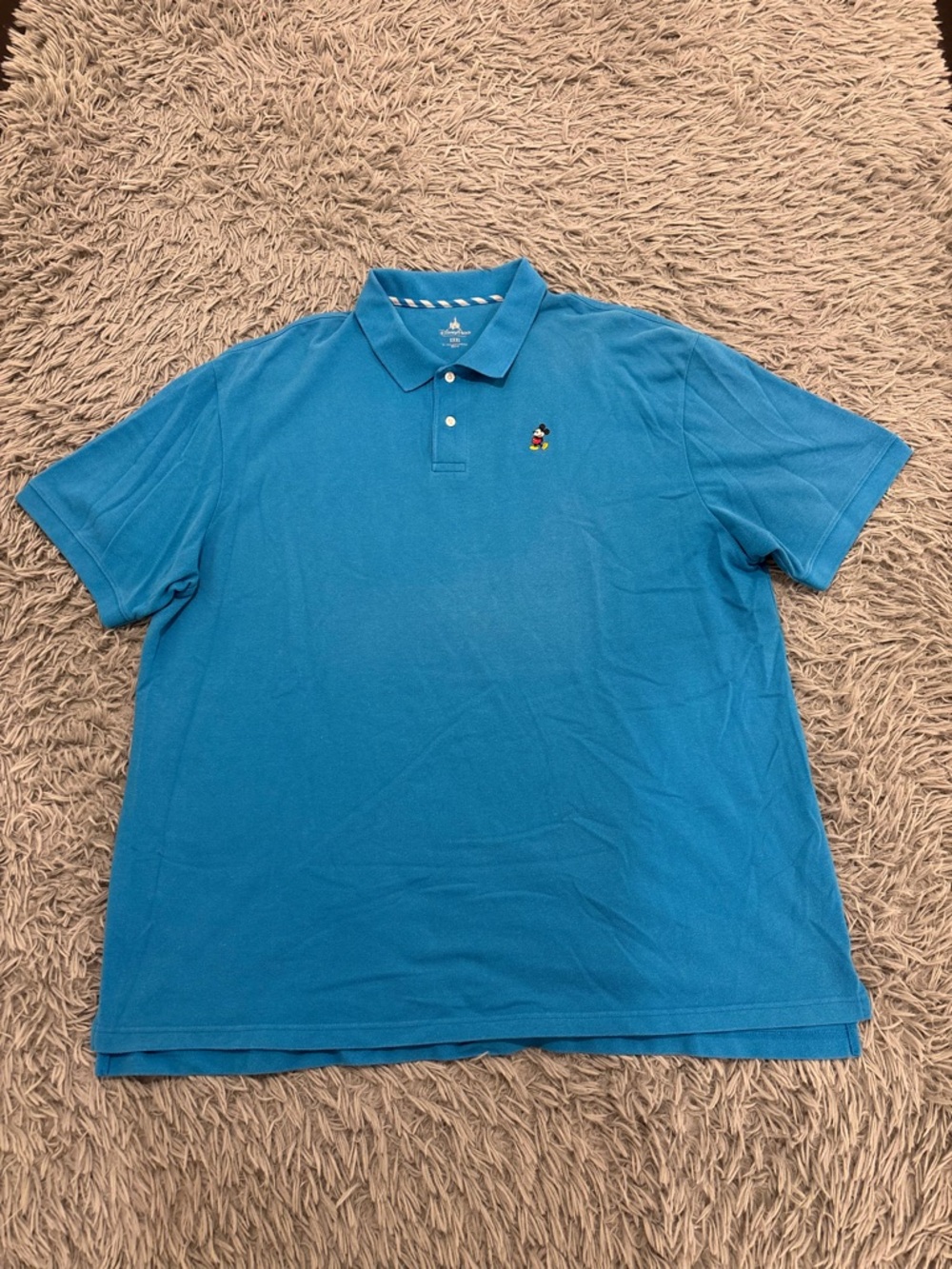 Disney Parks Men’s Blue Polo Shirt 3XL Mickey Mouse Golf Performance Preppy